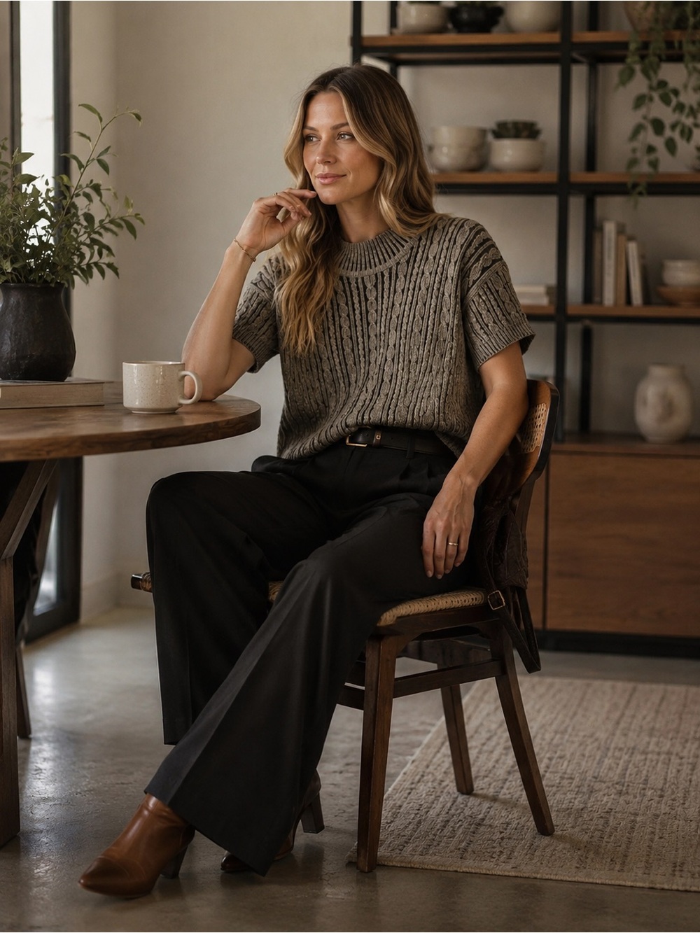 Vintage Jones New York Essentials Metallic Knit Top